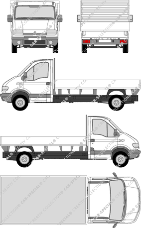 Renault Master, platform, L3H1, single cab (1999)