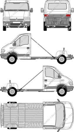 Renault Master, platform chassis, L2H1, single cab (1999)