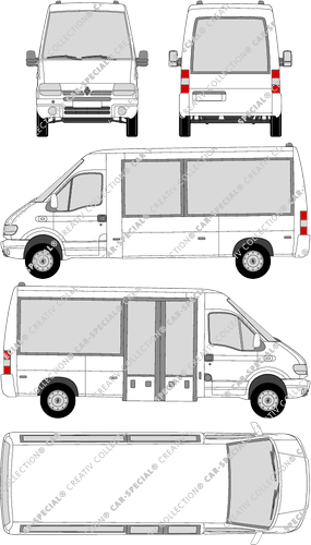 Renault Master City Maxi Shuttle, City Maxi Shuttle, Bus, Rear Wing Doors, 1 Sliding Door (1997)