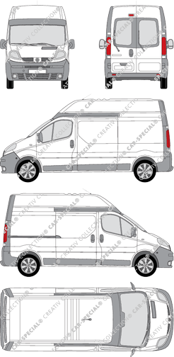 Renault Trafic, van/transporter, L2H2, rear window, Rear Wing Doors, 1 Sliding Door (2003)