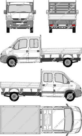 Renault Master, platform, L3H1, double cab (2004)