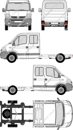 Renault Master, Chasis para superestructuras, L2H1, cabina doble (2004)