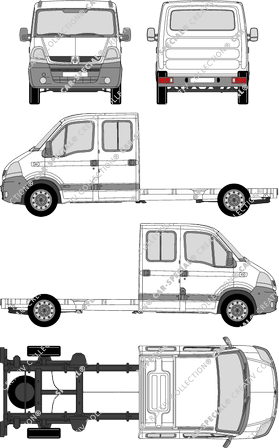 Renault Master, Fahrgestell für Aufbauten, L3H1, Doppelkabine (2004)