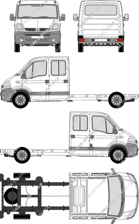 Renault Master, Telaio per sovrastrutture, L3H1, Doppelkabine (2004)