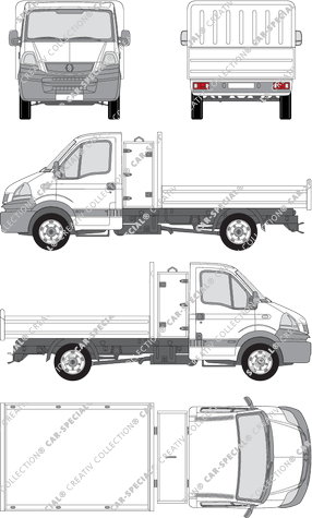 Renault Mascott, Box behind the driver's cab, tipper lorry, Einzelkabine mit Kiste (2004)