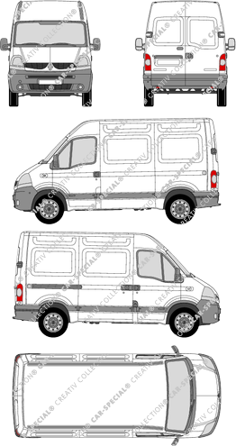 Renault Master, van/transporter, L1H2, 1 Sliding Door (2007)