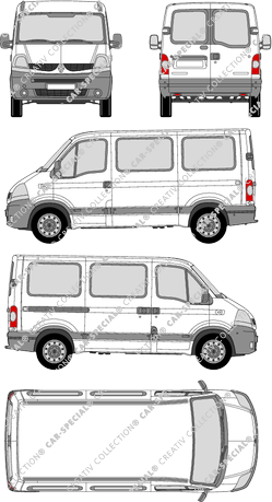 Renault Master mini-bus, Minibus, microbús, L1H1, 1 Sliding Door (2007)