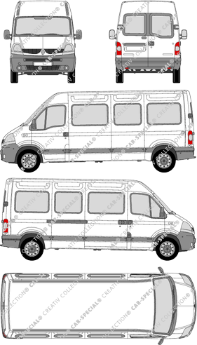 Renault Master, Bus, L3H2, 1 Sliding Door (2007)