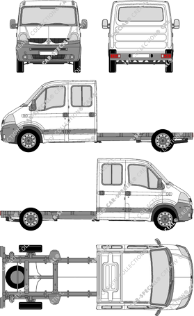 Renault Master, Fahrgestell für Aufbauten, L3H1, Doppelkabine (2007)