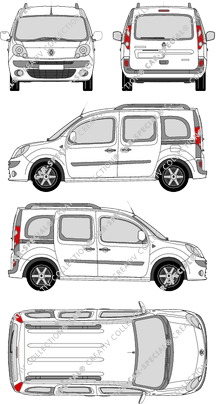 Renault Kangoo, van/transporter, Rear Flap, 2 Sliding Doors (2008)