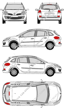 Renault Clio Grandtour Hatchback, 2008–2012 (Rena_243)