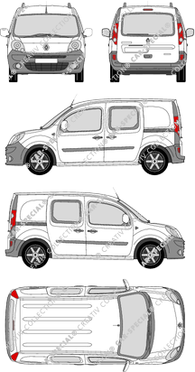 Renault Kangoo Rapid, Rapid, Kastenwagen, Heck verglast, Doppelkabine, Rear Flap, 2 Sliding Doors (2008)