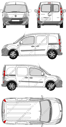 Renault Kangoo Rapid, Rapid, van/transporter, rear window, Rear Wing Doors, 2 Sliding Doors (2008)