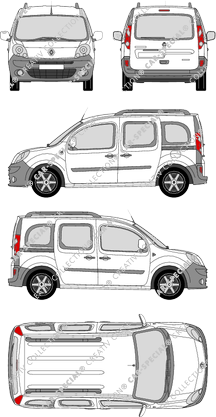 Renault Kangoo Rapid, Rapid, Hochdachkombi, Rear Flap, 2 Sliding Doors (2008)