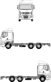 Renault Premium 3 Stufen mit Windfang, 3 Stufen mit Windfang, Châssis pour superstructures, cabine longue 2,2 m (2008)