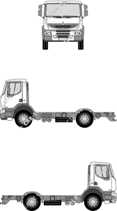 Renault Premium 2 Einstiegstufen, 2 Stufen, Fahrgestell für Aufbauten, flaches Dach, Fahrerhaus kurz 1,6 m (2008)