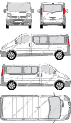 Renault Trafic, microbús, L2H1, Rear Flap, 1 Sliding Door (2008)