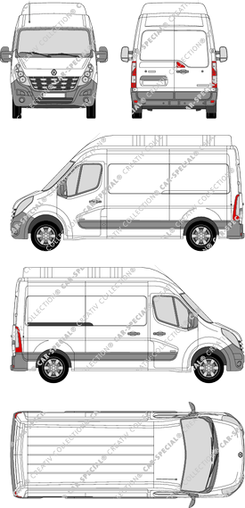 Renault Master, FWD, van/transporter, L2H3, Rear Wing Doors, 1 Sliding Door (2010)