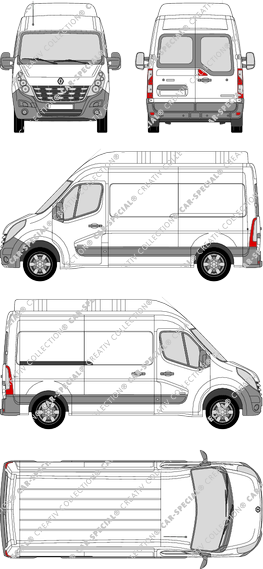 Renault Master, FWD, van/transporter, L2H3, rear window, Rear Wing Doors, 1 Sliding Door (2010)