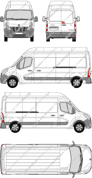 Renault Master, FWD, van/transporter, L3H3, Rear Wing Doors, 2 Sliding Doors (2010)