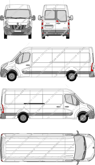 Renault Master, RWD, Kastenwagen, L4H2, Heck verglast, Rear Wing Doors, 1 Sliding Door (2010)