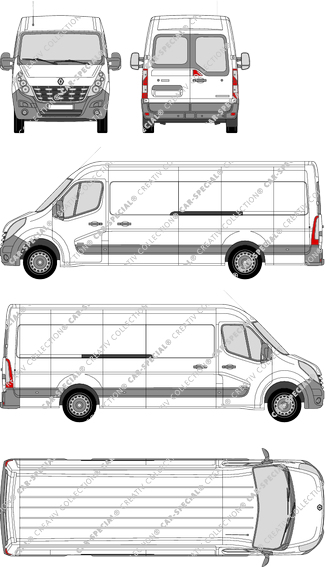 Renault Master, RWD, van/transporter, L4H2, rear window, Rear Wing Doors, 2 Sliding Doors (2010)