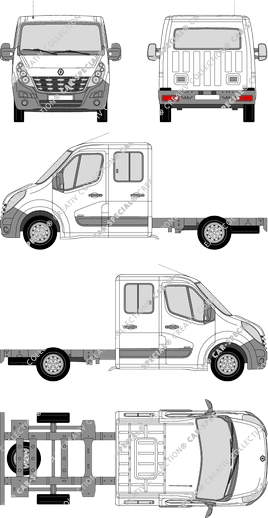 Renault Master, Fahrgestell für Aufbauten, L2H1, Doppelkabine (2010)