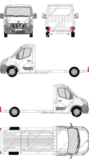 Renault Master, Plattformfahrgestell, L3H1, Einzelkabine (2010)