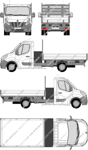 Renault Master Zwillingsbereifung, Doppelbereifung, benne, L3H1, cabine Solo (2010)