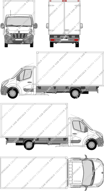 Renault Master, Cuerpos de caja, L4H1, cabina individual (2010)