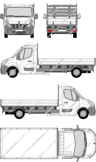 Renault Master, catre, L3H1, cabina individual (2010)