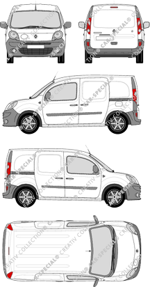 Renault Kangoo Z.E., furgón, Rear Flap, 2 Sliding Doors (2012)