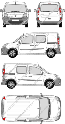 Renault Kangoo Z.E., Kastenwagen, Heck verglast, Doppelkabine, Rear Flap, 2 Sliding Doors (2012)