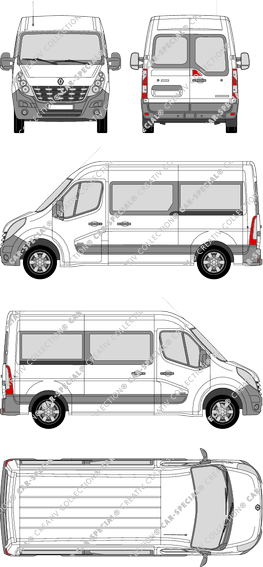 Renault Master, minibus, L2H2, 2 Sliding Doors (2010)