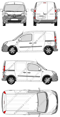 Renault Kangoo Rapid, Rapid, furgone, Rear Wing Doors, 2 Sliding Doors (2013)