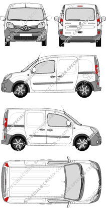 Renault Kangoo Rapid, Rapid, furgón, ventana de parte trasera, Rear Flap, 2 Sliding Doors (2013)