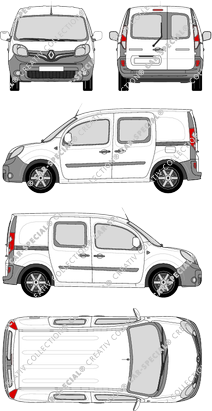 Renault Kangoo Rapid, Rapid, Kastenwagen, Heck verglast, Doppelkabine, Rear Wing Doors, 2 Sliding Doors (2013)