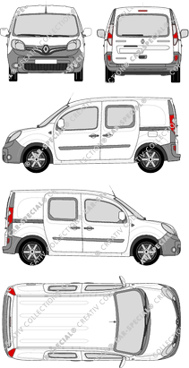 Renault Kangoo Rapid, Rapid, van/transporter, rear window, double cab, Rear Flap, 2 Sliding Doors (2013)