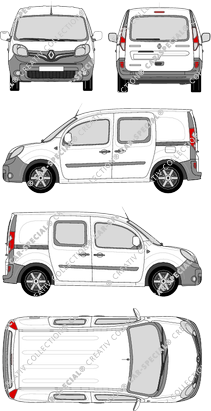 Renault Kangoo Rapid, Rapid, Kastenwagen, Heck verglast, Doppelkabine, Rear Flap, 2 Sliding Doors (2013)