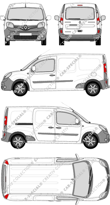 Renault Kangoo Rapid, Rapid Maxi, van/transporter, rear window, Rear Flap, 1 Sliding Door (2013)