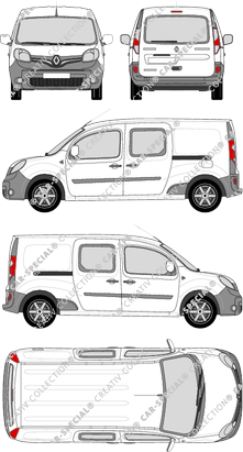 Renault Kangoo Rapid, Rapid Maxi, Kastenwagen, Heck verglast, Doppelkabine, Rear Flap, 2 Sliding Doors (2013)