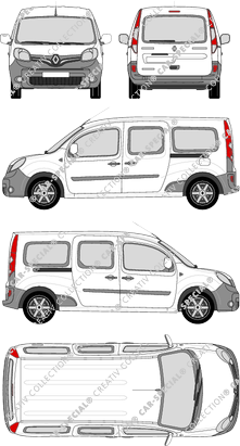 Renault Kangoo, Maxi, van/transporter, Rear Flap, 2 Sliding Doors (2013)
