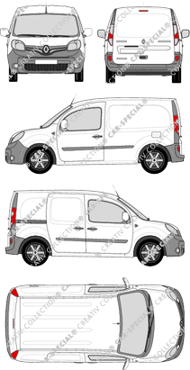 Renault Kangoo Rapid Z.E., Rapid, van/transporter, Rear Flap, 1 Sliding Door (2013)