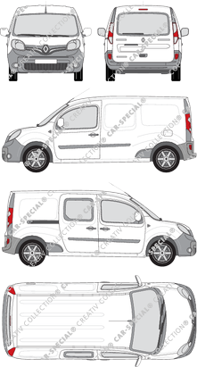 Renault Kangoo Rapid Z.E., Rapid Maxi, van/transporter, Heck verglast, rechts teilverglast, Rear Flap, 1 Sliding Door (2013)