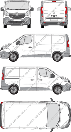Renault Trafic, van/transporter, L1H1, Rear Flap, 1 Sliding Door (2014)