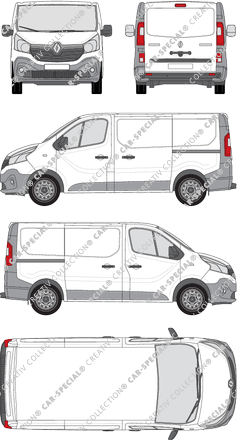 Renault Trafic, van/transporter, L1H1, Rear Flap, 2 Sliding Doors (2014)