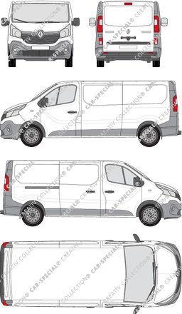 Renault Trafic, furgón, L2H1, Rear Flap, 1 Sliding Door (2014)