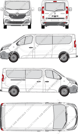 Renault Trafic, Kleinbus, L2H1, Rear Flap, 1 Sliding Door (2014)