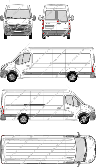 Renault Master, RWD, fourgon, L4H2, Heck verglast, Rear Wing Doors, 1 Sliding Door (2014)