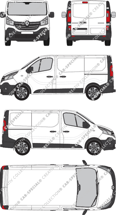 Renault Trafic, van/transporter, L1H1, Rear Wing Doors, 2 Sliding Doors (2019)